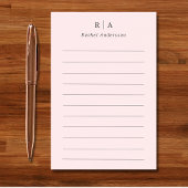 Blush Pink Monogram Minimalist Post-it® Notes