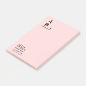 Blush Pink Monogram Modern Design Post-it® Notes (Schuin)