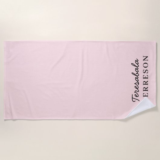 Blush Pink Monogram Modern Minimalist Feminine Art Strandlaken (Voorkant)