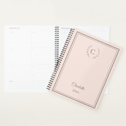 Blush pink Monogram Personalized Quiet Luxury (Devant avec enveloppe)