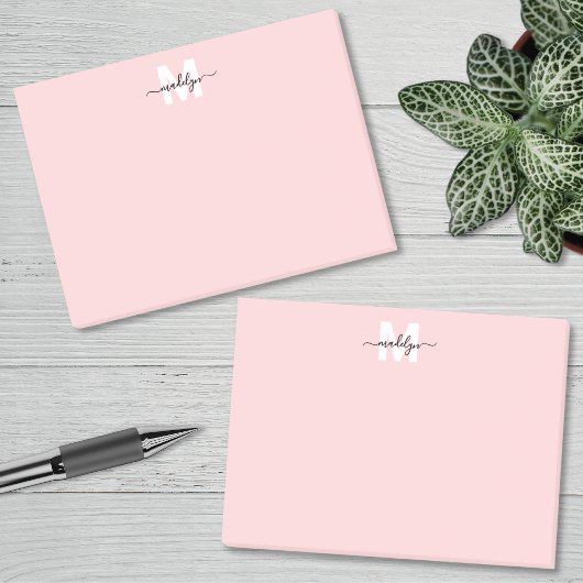 Blush Pink Monogram Post-it® Notes