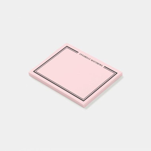 Blush Pink Monogram Post-it® Notes (Schuin)
