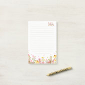 Blush Pink Monogram Post-it Opmerkingen | Minimali Post-it® Notes (Op bureau)