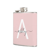 Blush Pink Monogram Schattige Girly Script Heupfles (Links)