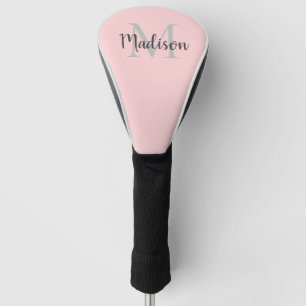 Blush Pink Monogram Script Aangepaste vrouwen Golfheadcover