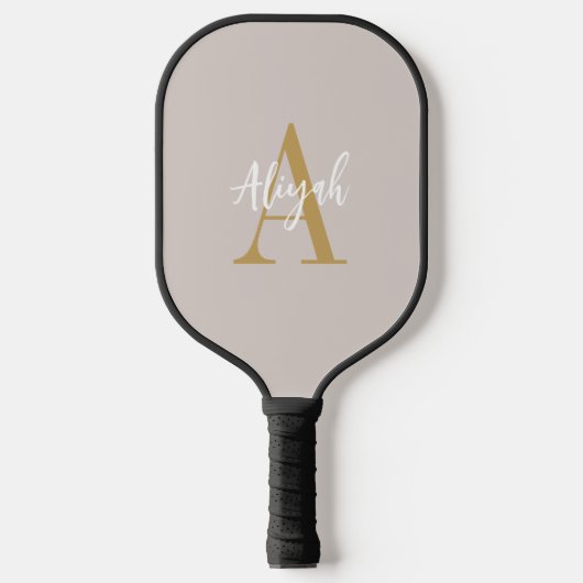 Blush Pink Monogram Script Naam Aangepast Pickleball Paddle (Voorkant)