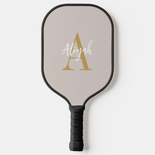 Blush Pink Monogram Script Naam Aangepast Pickleball Paddle (Achterkant)