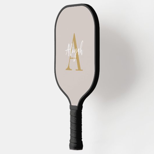 Blush Pink Monogram Script Naam Aangepast Pickleball Paddle (Links)