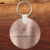 Blush Pink Monogram Sleutelhanger (Voorkant)