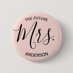 Blush Pink Mrs. Bridal Party Ronde Button 5,7 Cm