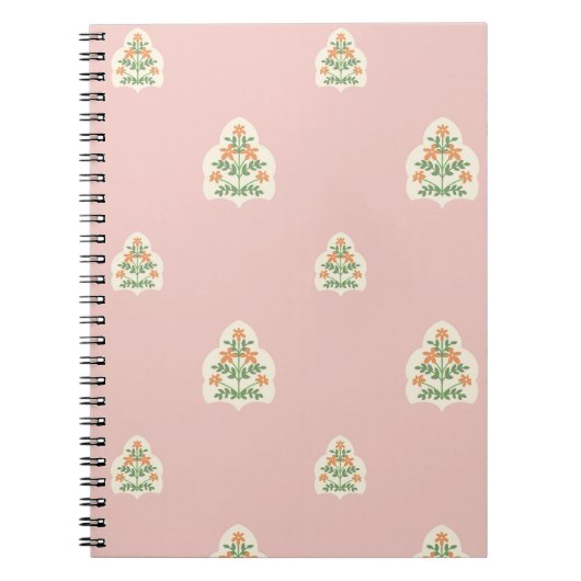 Blush pink mughal floral pattern  notitieboek (Voorkant)