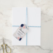 Blush Pink & Navy Blue Floral Gift Label Cadeaulabel (Met Touw)