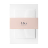 Blush Pink & Navy bruiloft monogram Uitnodigingen Wikkel (Voorkant Voorbeeld)