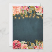 Blush pink navy string licht kaart (Achterkant)