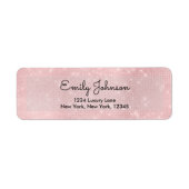 Blush Pink of Roos Gold Sparkle en Glitter Etiket (Voorkant)