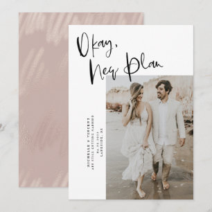 Blush Pink Oké New Plan Weddenschap Bewaar de datu Save The Date