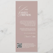 Blush Pink Old Money Wedding Dinner Menu Card (Dos)