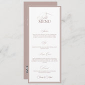 Blush Pink Old Money Wedding Dinner Menu Card (Devant / Derrière)