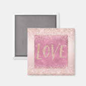 Blush Pink Ombre Glitzy Glitter Sparkle Love Magneet (Voorkant / Achterkant)