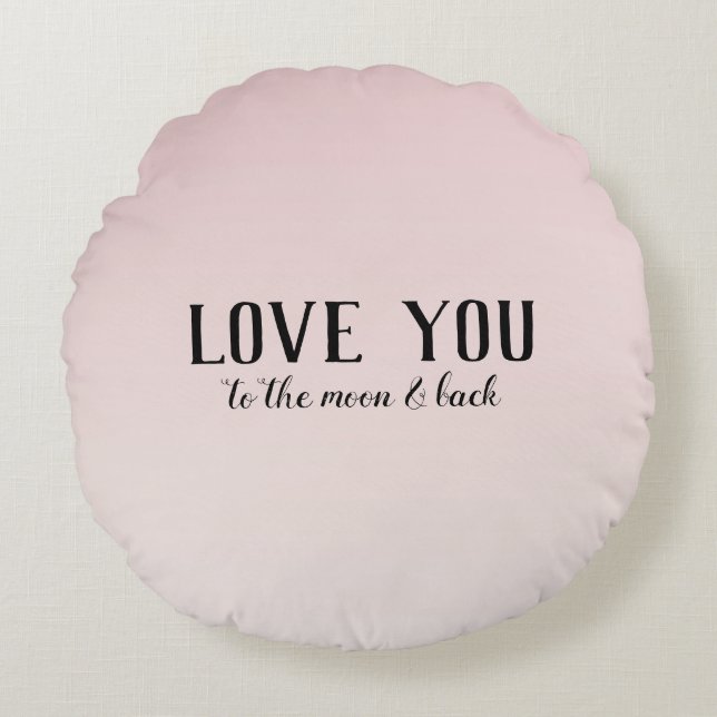 Blush Pink Ombre Rond Kussen (Voorkant)