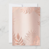 Blush Pink Palm Makeup Glitter Copper 16th Bride Kaart (Achterkant)