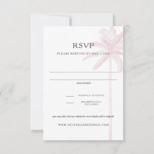 Blush Pink Palm Tree Response Kaart tekening
