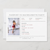 Blush Pink Passport Destination Bachelorette Party Kaart (Achterkant)