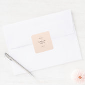 Blush Pink Pastel Hartelijk dank Vierkante Sticker (Envelop)