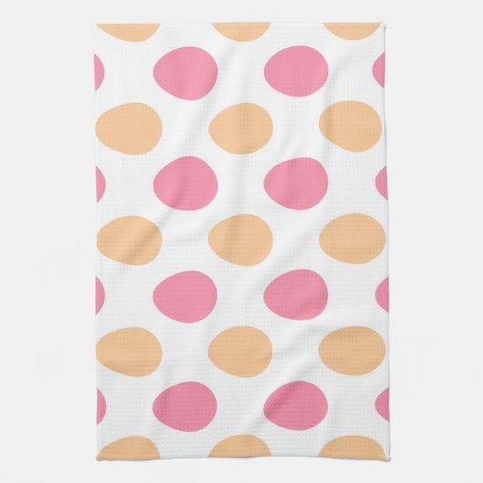 Blush Pink Peach Easter Eggs Pattern Theedoek (Verticaal)