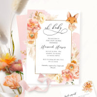 Blush Pink, Peach Floral and Fox Girl Baby shower