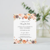 Blush Pink Peach Floral Verander de datum 2 Briefk Briefkaart (Staand voorkant)