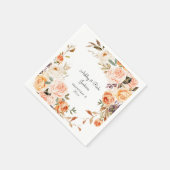 Blush Pink & Peach Floral Wedding Servet (Hoek)