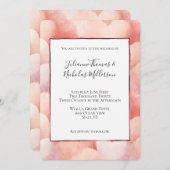 Blush Pink Peach Hearts Wedding Kaart (Voorkant / Achterkant)