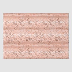 Blush Pink Peach Leopard Print Sparkle Ombre Tissuepapier