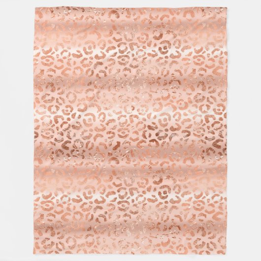Blush Pink Peach Luipaard Print Sparkle Fleece Deken (Voorkant)