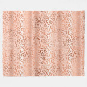 Blush Pink Peach Luipaard Print Sparkle Fleece Deken (Voorkant (Horizontaal))