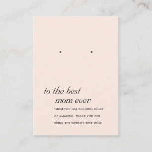 BLUSH PINK PEACH MOM GIFT EARRING DISPLAY CARD PLAATSKAARTJE
