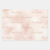 Blush Pink Peach Roos Glitter Sparkle Shine Inpakpapier Vel (Voorkant)