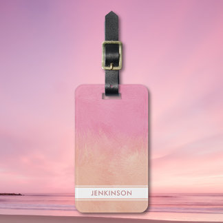 Blush Pink Peach Stijlvolle luxe Abstract chique S Bagagelabel