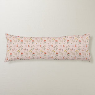 Blush Pink Peach Wildflower Lichaamskussen