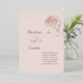 Blush Pink Pearl Botanical Folie Uitnodiging (Staand Voorkant)