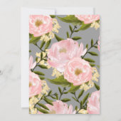 Blush Pink Peonies Grey Waterverf Weddenschap Kaart (Achterkant)