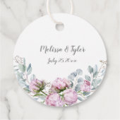 Blush Pink Peonies Sage Greenery Wedding | Bedankjes Labels (Achterkant)