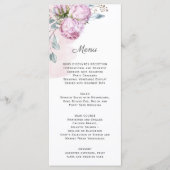 Blush Pink Peonies Sage Greenery Wedding Menu (Voorkant)