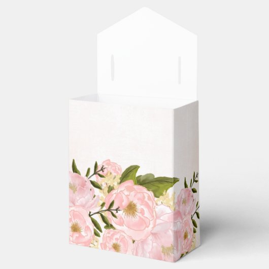 Blush Pink Peonies Waterverf Vrijgezellenfeest Bedankdoosjes (Geopend)