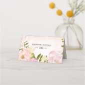 Blush Pink Peonies Waterverf Weddenschap (Achterkant)