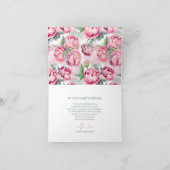 Blush Pink Peonies Waterverf Weddenschap Bedankkaart (Binnen)