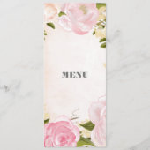 Blush Pink Peonies Waterverf Wedding Menu Kaart (Voorkant)