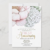 Blush Pink Peony 1st Wedding Anniversary Kaart (Voorkant)