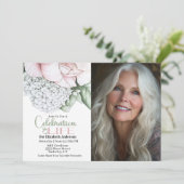 Blush Pink Peony Celebration Of Life Invitation (Debout devant)